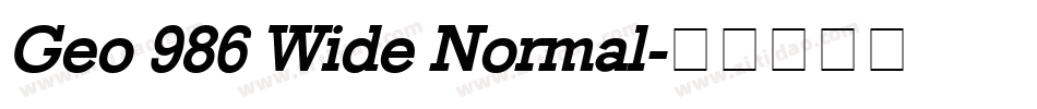 Geo 986 Wide Normal字体转换